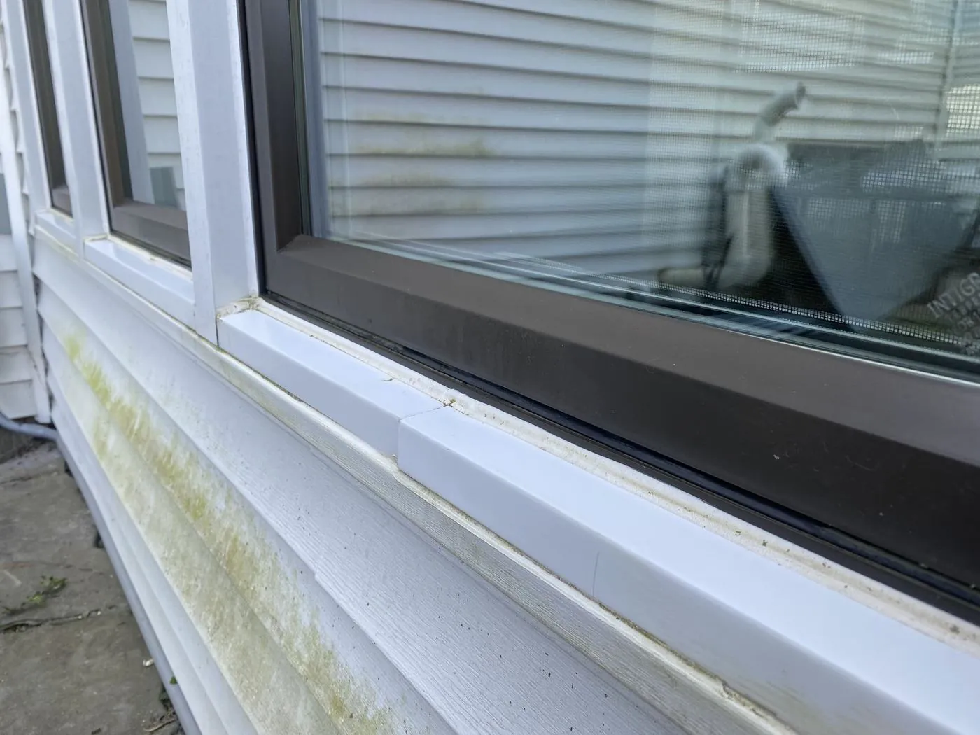 The same window frame and sill after cleaning